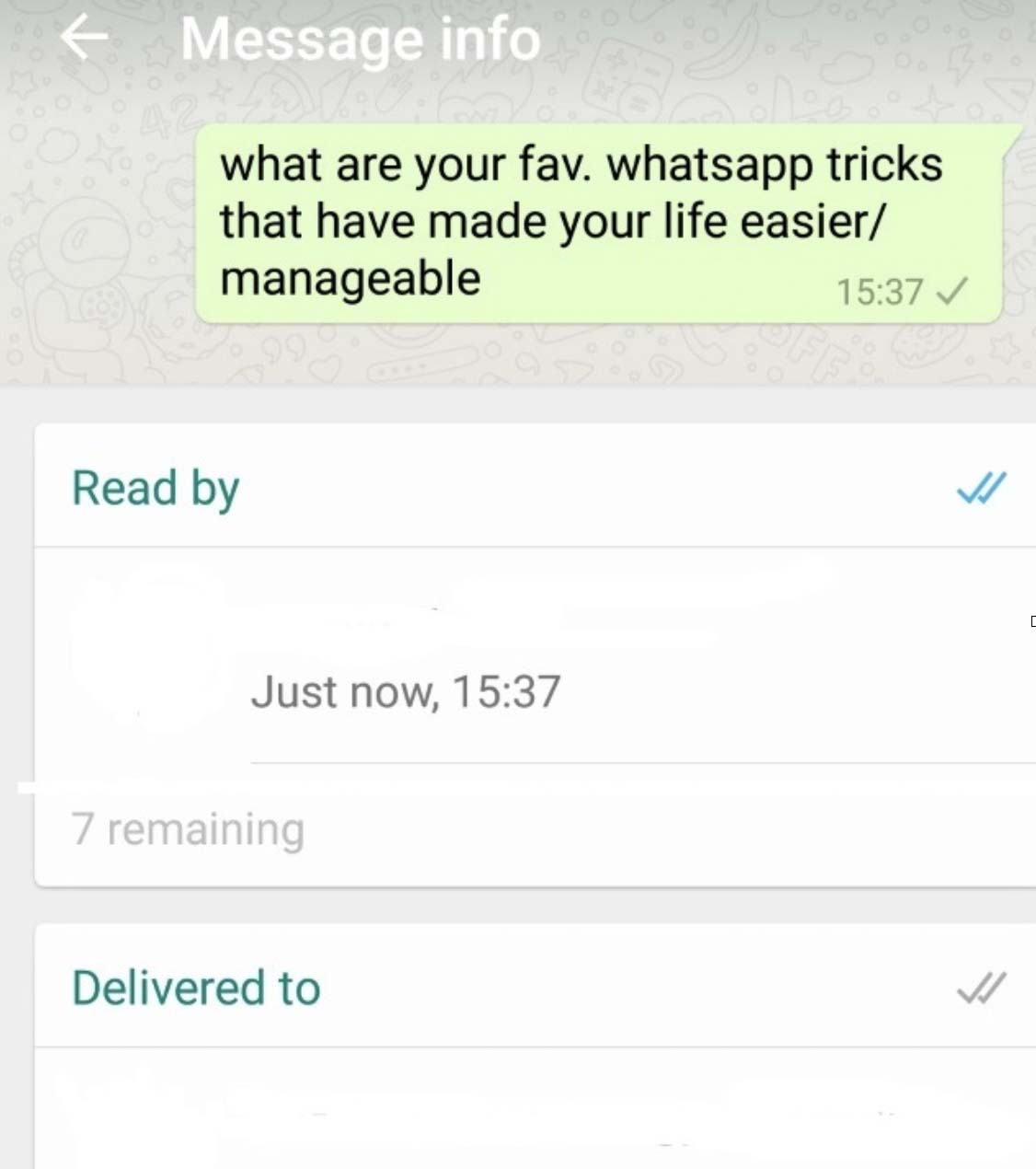 Lo stato del messaggio in WhatsApp